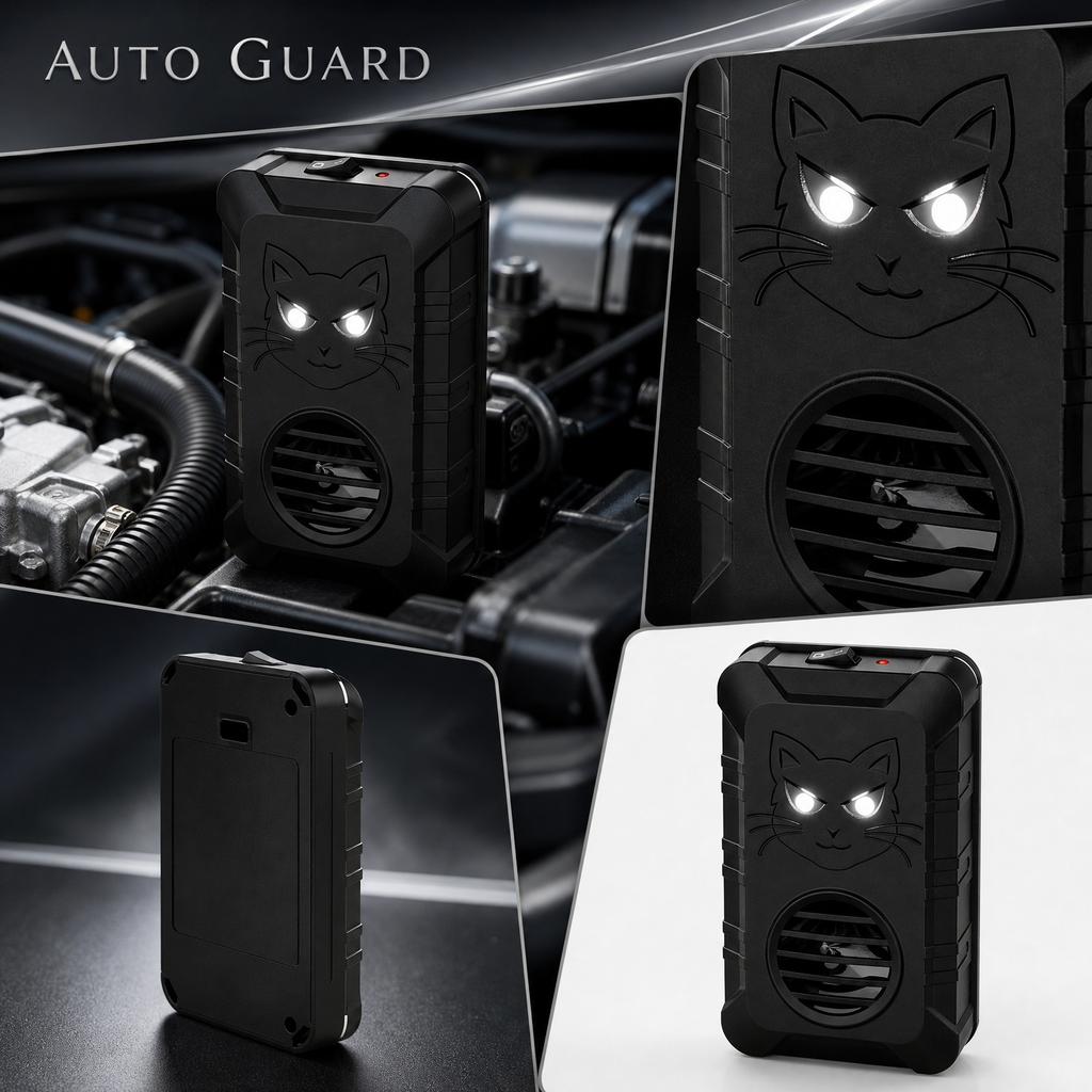 Ultrasonic Rodent Repeller for Vehicle Engine Compartment Electronic Pest Deterrent Device with LED Indicator and Durable Housing