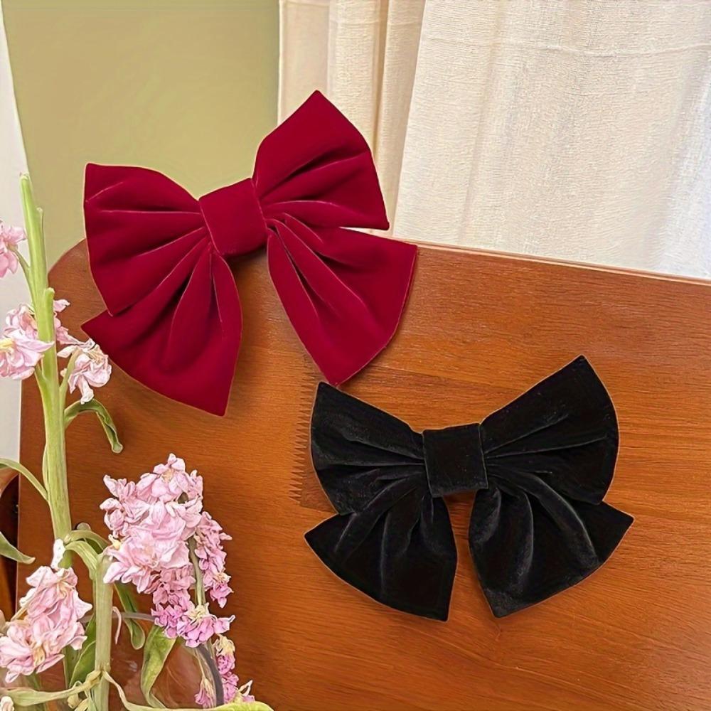 2/1pcs Bow Hair Clip,vintage,princess Style,single Bow Design,princess Style Hair Card Hair Accessory,suitable for Spring Wear