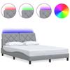 VidaXL Cadre de lit avec LED sans matelas gris clair 140x200 cm tissu 3310671