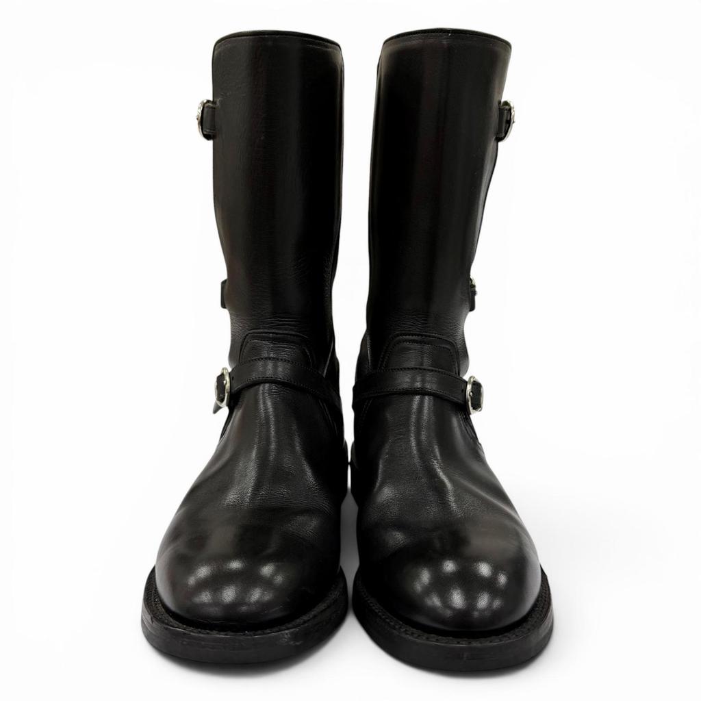 Very Good Tricker's short boots Engineer motorcycle boots black leather L7220 Used