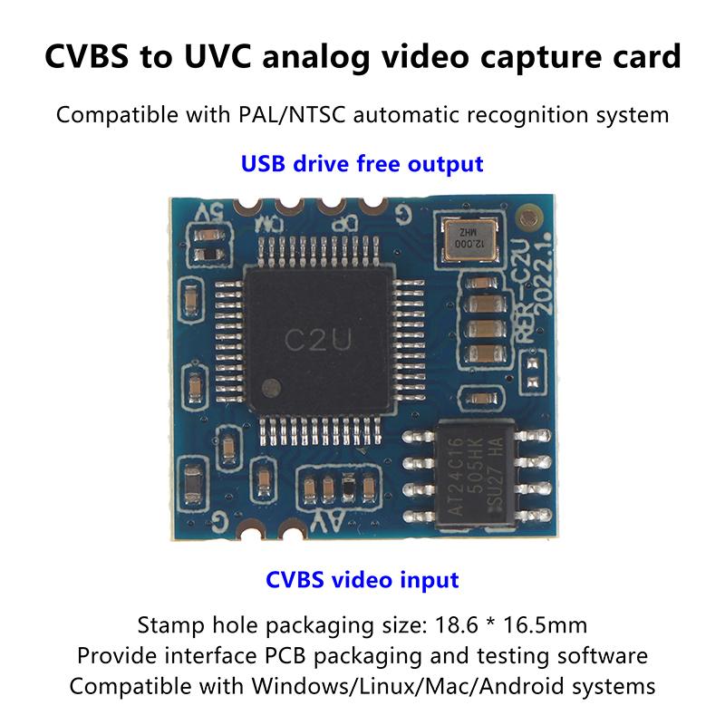 Analog Av Video To Digital Usb Camera Module Cvbs To Usb Chip For Uvc Drive-Free Board Accessories