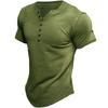 Summer Short Sleeve Men's T Shirts Men Tee Buttons V Neck T-Shirt Man Solid Top
