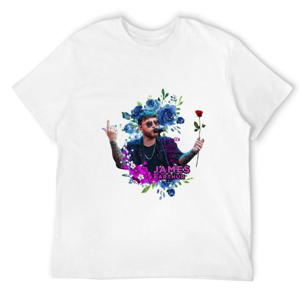 James Arthur Roses T-Shirt Custom T Shirt Short Sleeve Tee Vintage Graphic Tee Cotton Graphic Tees Clothing for Men
