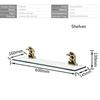Romantic Gold Bathroom Glass Shelf - Single Layer Tempered Glass Wall Mounted Rustproof Glass Shelf MB-0813B