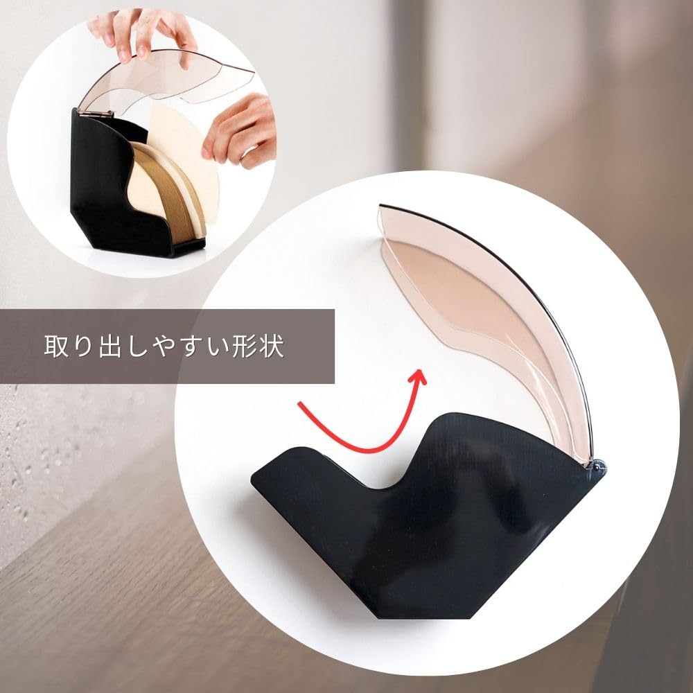 Coffee Filter Case, Coffee Filter Box, Coffee Filter Holder, Coffee Filter Paper Container with Lid, Dustproof, See-Through, V01