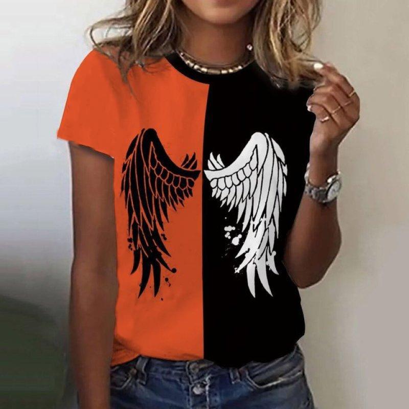 Fashion Wings 3D Print T-Shirts Women Summer O-Neck Short Sleeve T Shirt Harajuku Tops Y2k Casual Oversized Tees Female Clothing