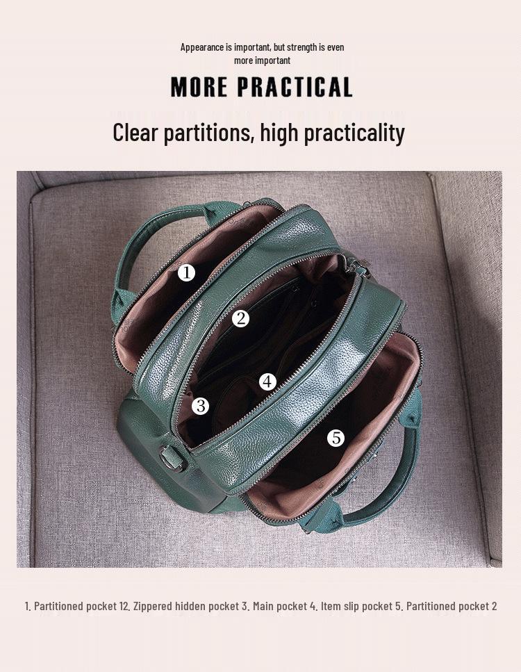 2025 Frosted Cowhide Multi-Compartment Pillow Handbag - Women's Versatile Shoulder & Crossbody Bag