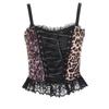 Corsé Mini Camisola Gótico Europeo con Cordones de Leopardo