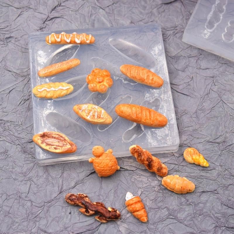 Mini Bread Silicone Molds Resin Casting Molds for Food Toy Bread Candy Chocolate Jewellery Accessories Making
