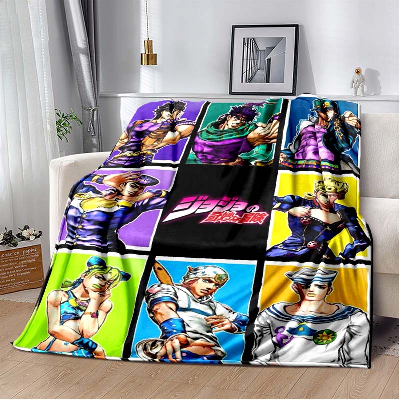 3D Cartoon Anime J-JoJo's Bizarre Adventure Bedruckte Decke Haus Sofa Bettbezug Wohnzimmer Schlafzimmer Dekoration Warme Weiche Decke