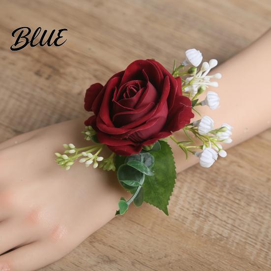 Durable Rose Wristlet Suit Corsage Wedding Band with Faux Pearl