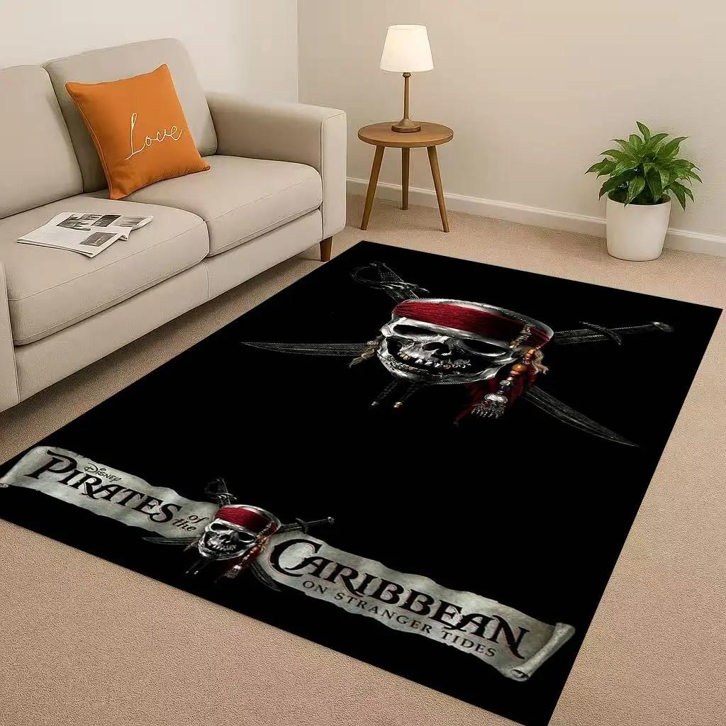3D Pirates of The Caribbean Jack Johnny Depp Christmas Living Room Non-Slip Area Rug Carpet for Bedroom Sofa,Home Doormat