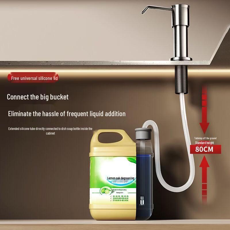 Yuzhuxun 304 Stainless Steel Manual Soap Dispenser for Kitchen Sink