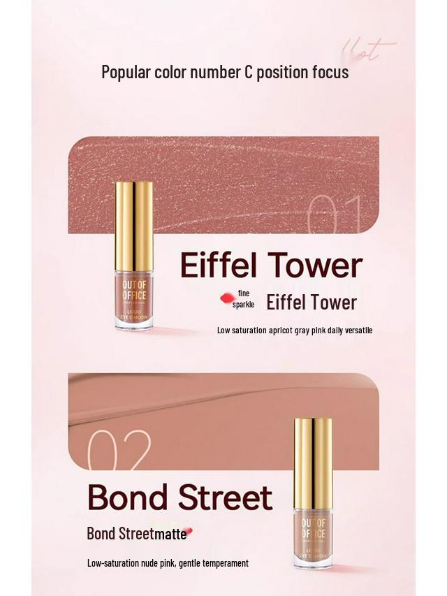 OUTOFOFFICE Oh Wild Temperament Matte Liquid Eyeshadow - Fine Shimmer, Easy Application for Brilliant Eye Makeup