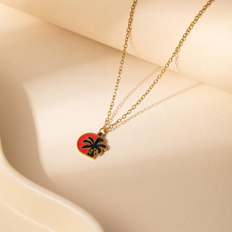 Women's Moon Bat Ghost Necklace: Stainless Steel Clavicle Chain for Halloween and Christmas