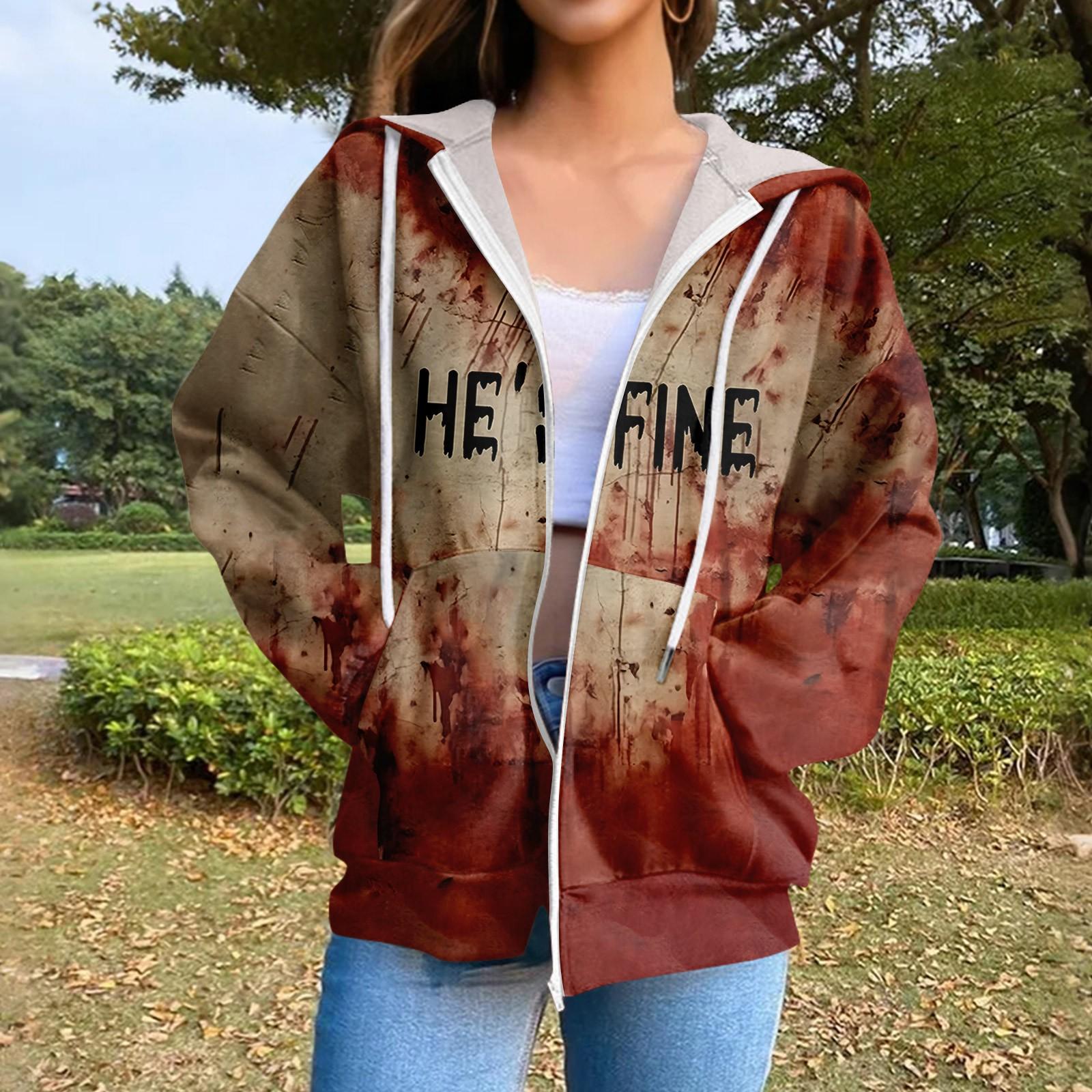 

Женская повседневная модная толстовка с длинным рукавом, на молнии, с принтом, на кулиске, с капюшоном XL арбуз красный