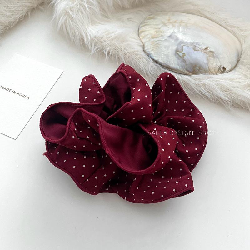 

Корейская красная резинка для волос в горошек с кружевной отделкой для пучков девочек - Модный и универсальный аксессуар для волос