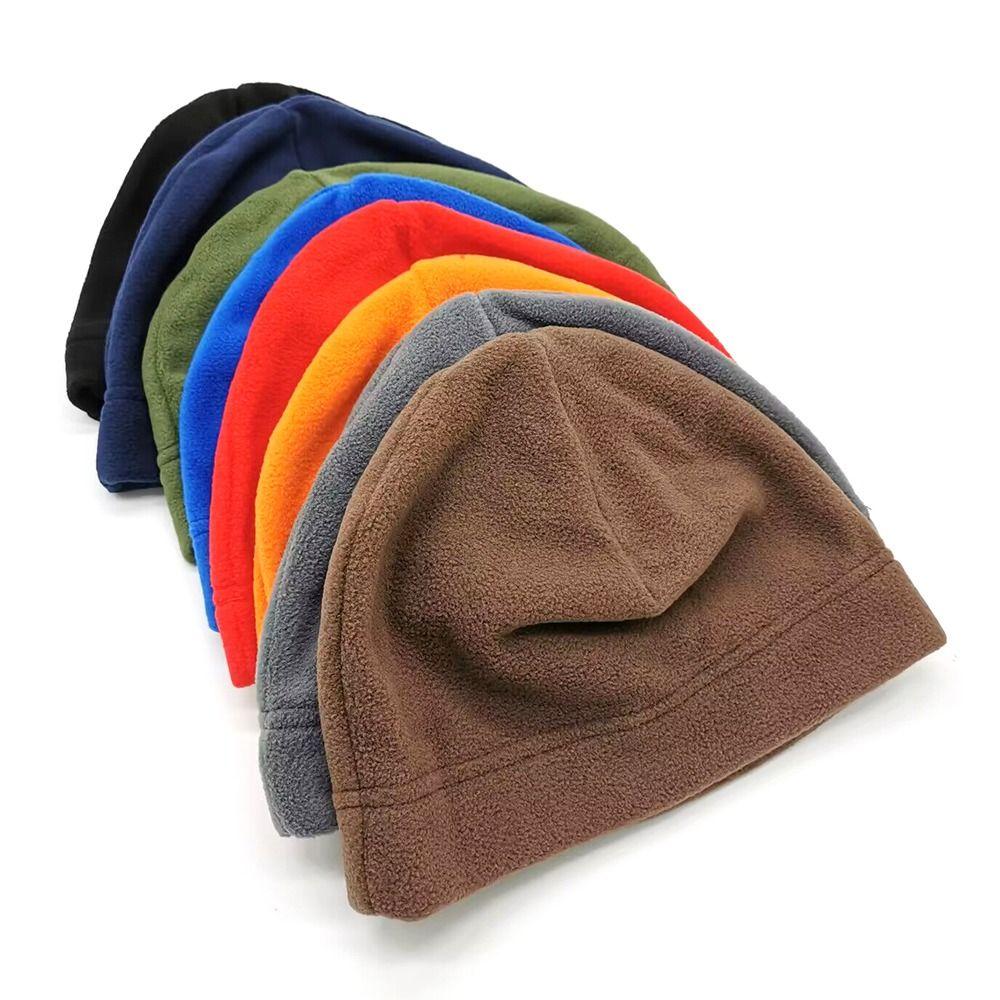 Slouchy Running Cycling Cap Polar Fleece Running Beanie Winter Ski Cap  for Men Women