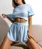 Comfortable Loose White Short Sleeve Pajama Set - Two-Piece Summer Sleepwear
