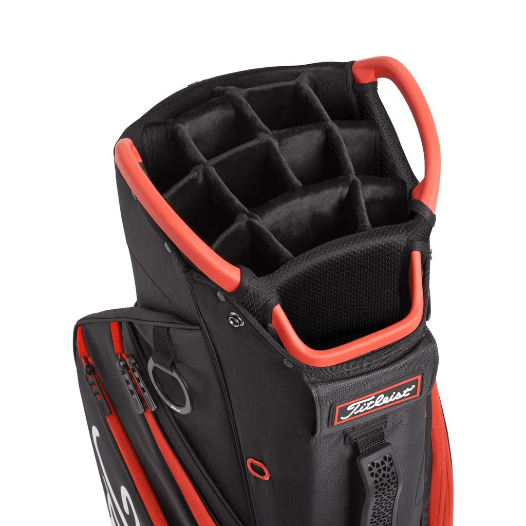 Titleist Cart 14 Caddy Bag TB22CT6-006 BKBKRD Black/Black/Red