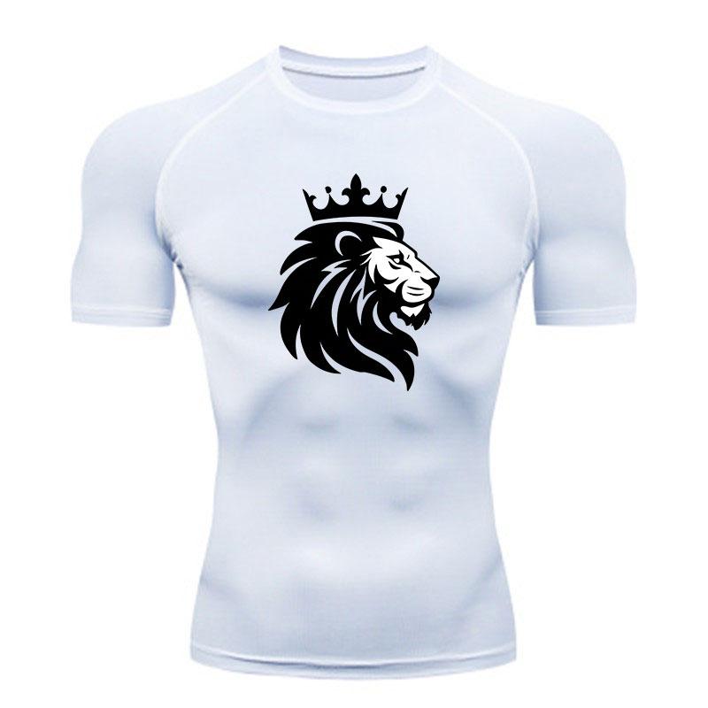 Men's Compression Fitness Sports T-Shirt, Stylish Crowned Li