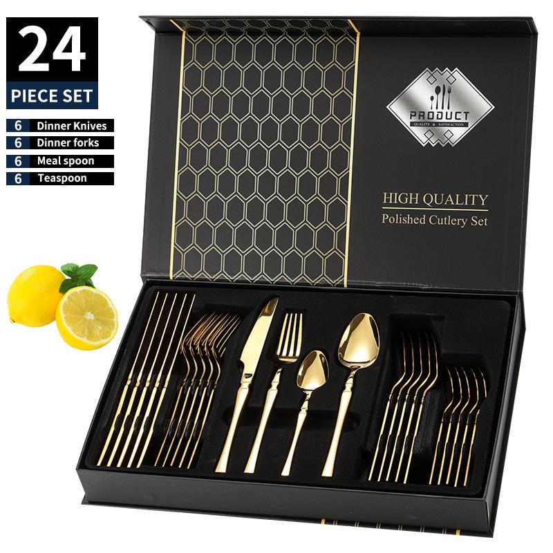 Slim Waist Stainless Steel Cutlery Set: Knife, Fork, Spoon for Western Cuisine