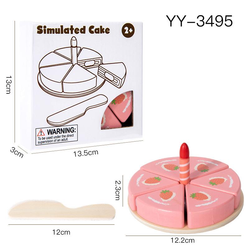 Children s Wooden Cake & Fruit Cutting Play Set