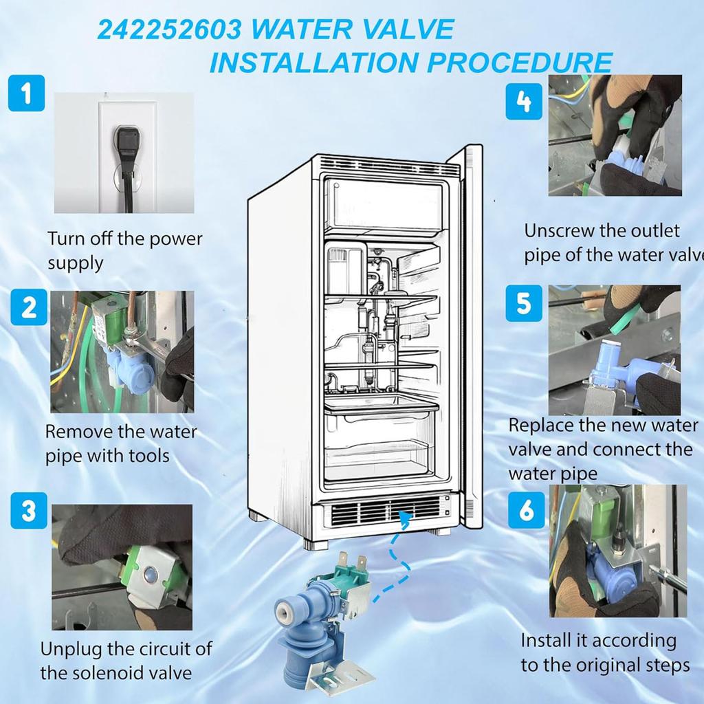 Refrigerator Water Part Water Inlet Valves Plastic Metal Construction Efficient Installation Leak Prevention Design