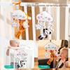 Interactive Baby Stroller Hanger Pull String Mobile Toy with Contrast Color Plush Animal Enhances Early Motor Skill