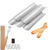 French Baguette Bread Pan Set Non-Stick Sourdough Baking Pan Kitchen Loaf Perforated Baguette Baking Pan with Bread Lame JT586