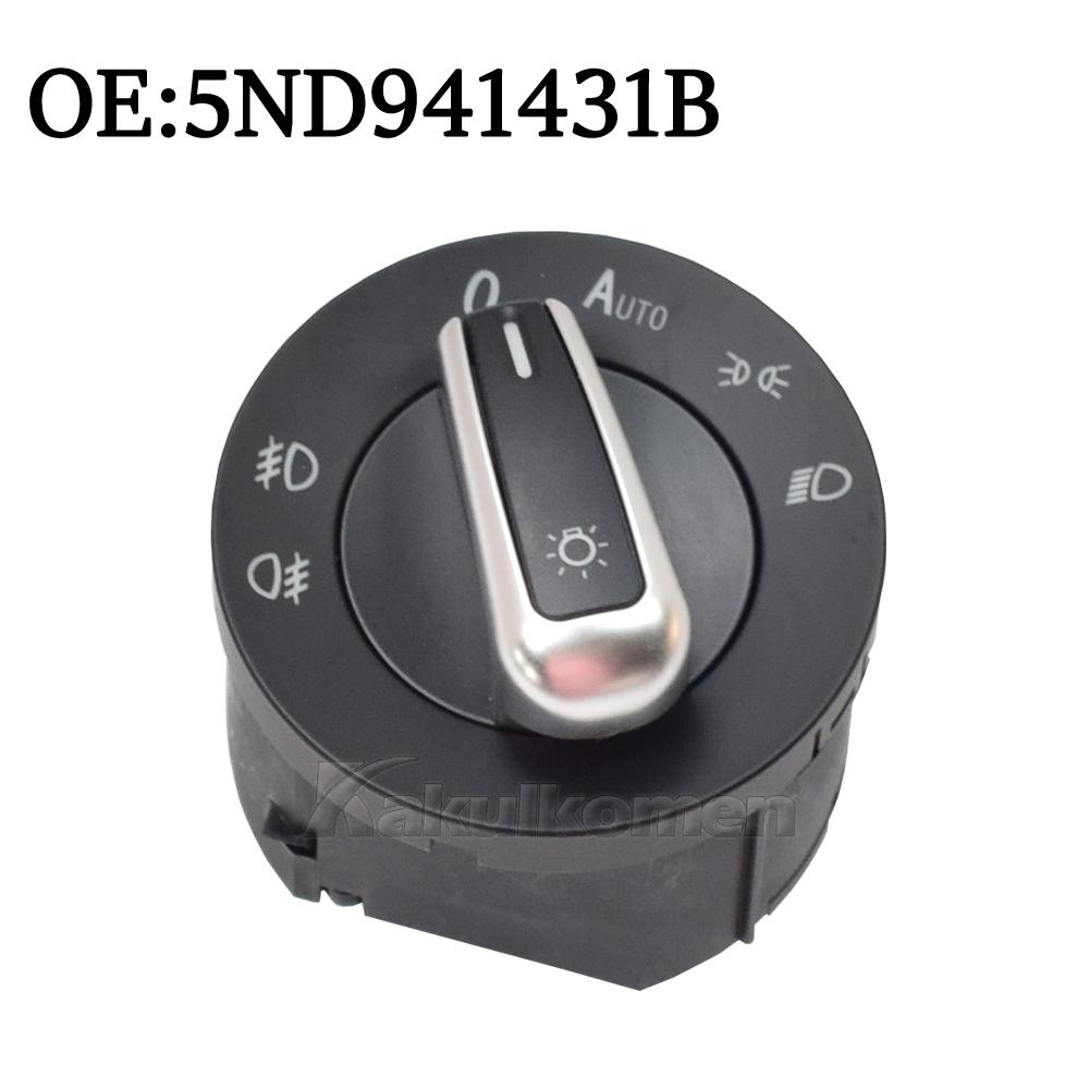 Chrome Headlight Switch Fog Light Control For VW Volkswagen Passat B6 B7 Golf Jetta MK6 MK5 Tiguan For SEAT ALHAMBRA 5ND941431B 5ND941431B