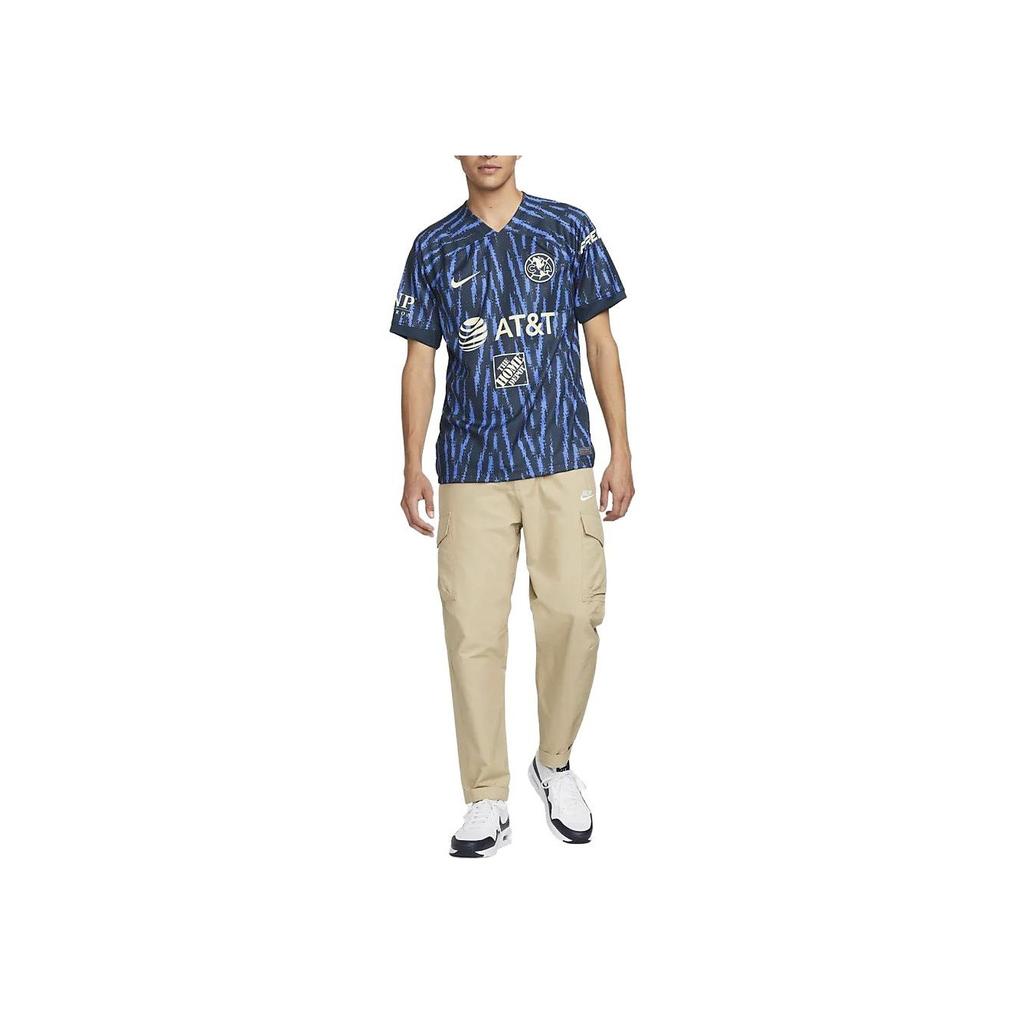 Nike Patterned V-Neck Short Sleeve Soccer Jersey Men Jerseys Blue DJ7672-455