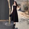 2026 new dress college style long-sleeved retro Mori skirt temperament thin French long dress women's clothing autumn and winter