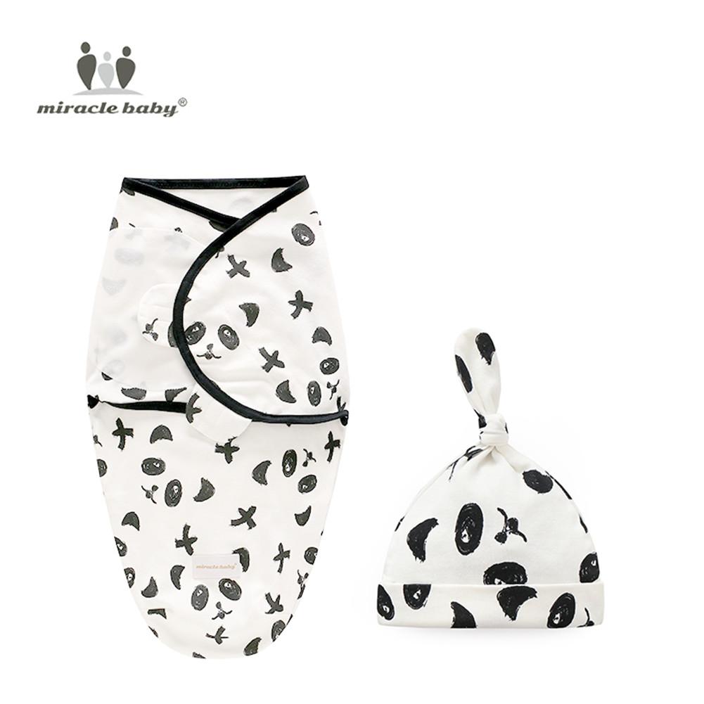 2PCS Cotton Towel Sleeping Bag Holding Blanket Hat pandaNone