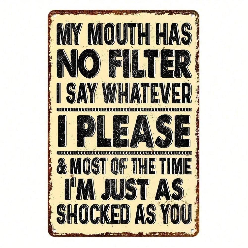 

Vintage Retro Tin Sign 8x12 Inch Sarcastic Quotes Funny Metal Wall Decor for Bar Pub Man Cave Garage різнокольоровий