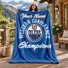 Edmonton Oilers Vlastní jméno Flanelová deka Personalizovaná měkká teplá plyšová přikrývka Přizpůsobený dárek pro rodinu přátele