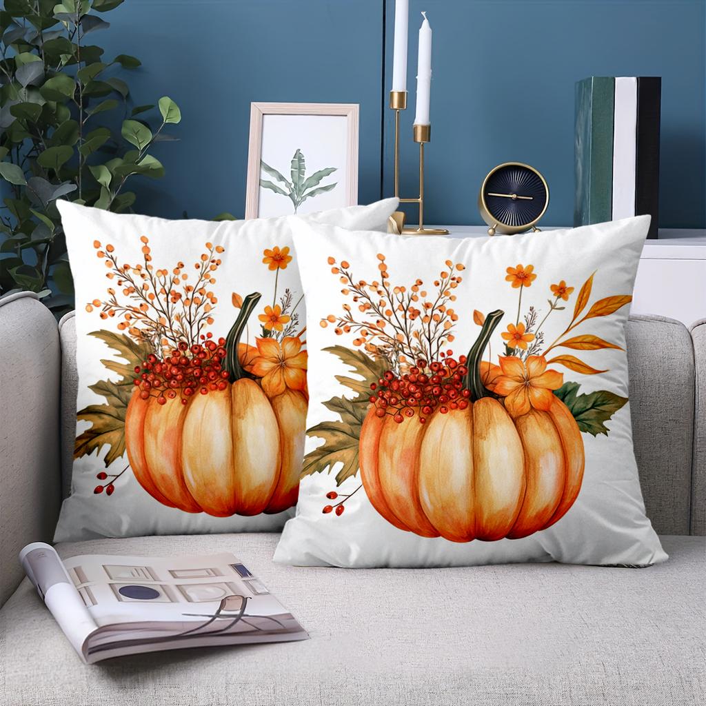 1 Stück Herbstkürbis Dekorative Kissenbezüge Polyester Kissenbezug, Sofa Dekokissenbezug