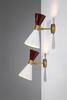 Pair Italian Diabolo Wall Lights: Brass & Lacquered Steel, Vintage Style