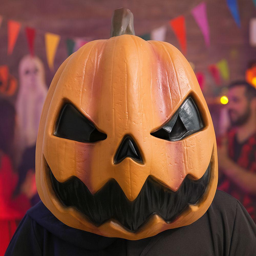 Latex Halloween Pumpkin Head Mask Novelty Head Cover Jackolantern Mask Trick or Treat Breathable Masquerade Mask Cosplay Event