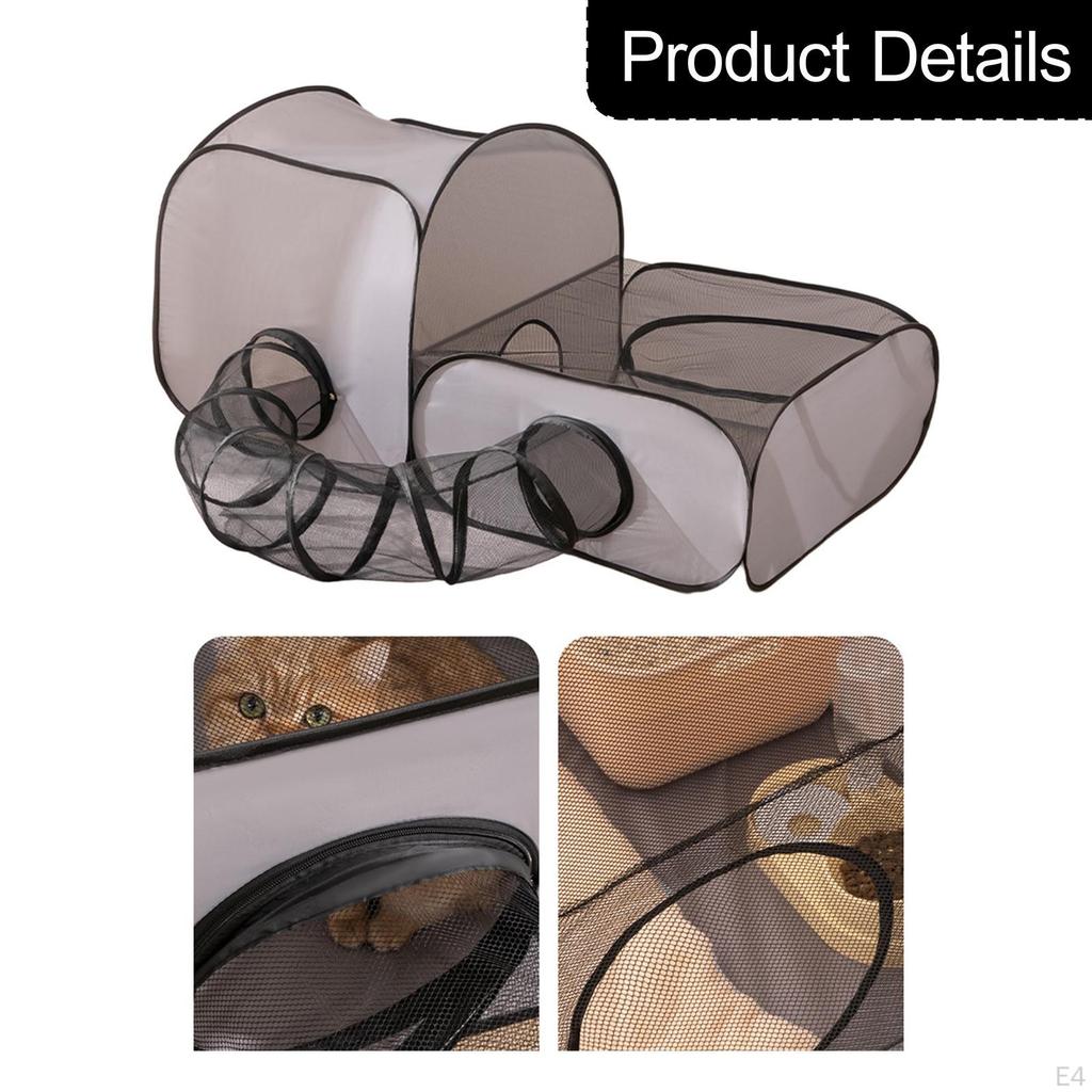 Cat Tube Tunnel Cage House Folded Activity Center Lightweight Outside Play Tent and 2 In 1