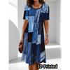 Big Size S-6XL Women's Printed Dress Summer Short Sleeve Round Neck Casual Mini Dress