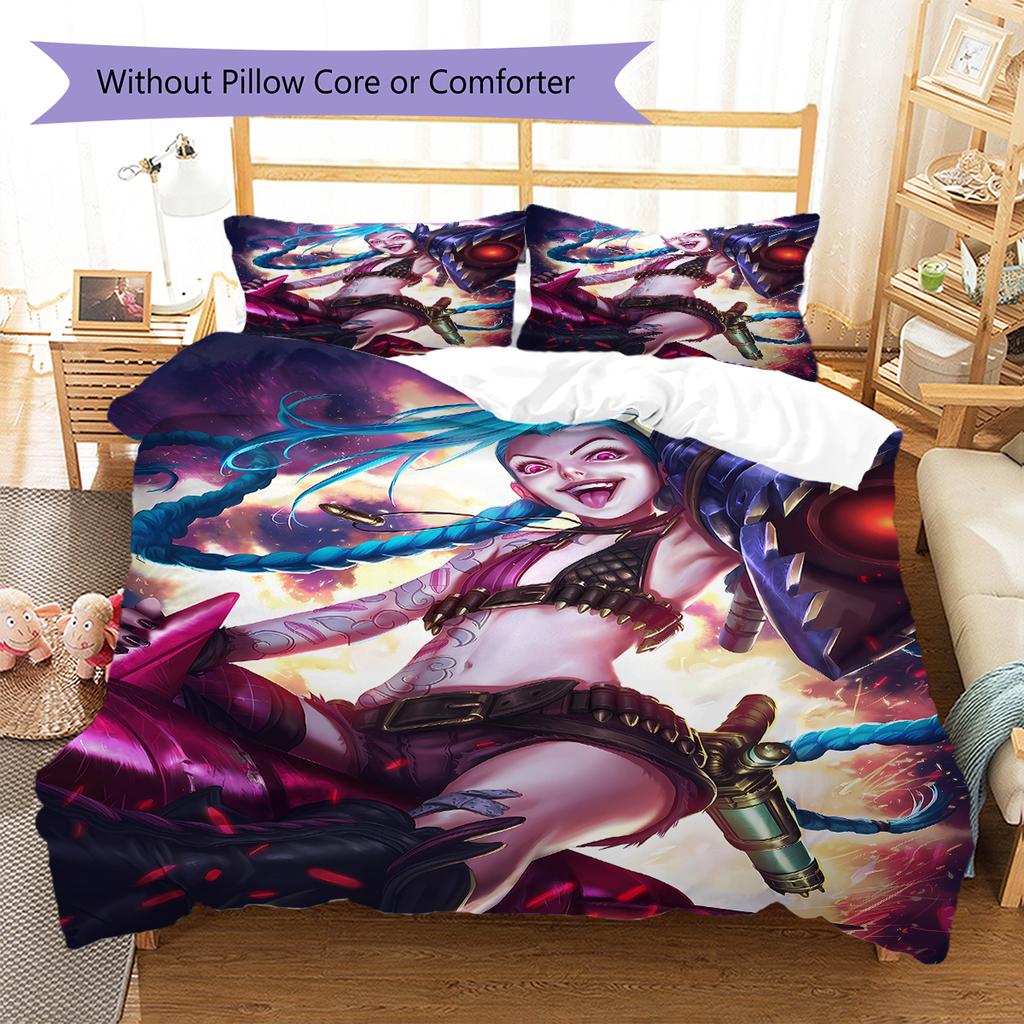 Jinx Pattern Bedding,Quilt Set Quilt Cover Pillowcase Home Birthday Gift (1 * Duvet Cover + 2 * Pillowcase, Without Core)