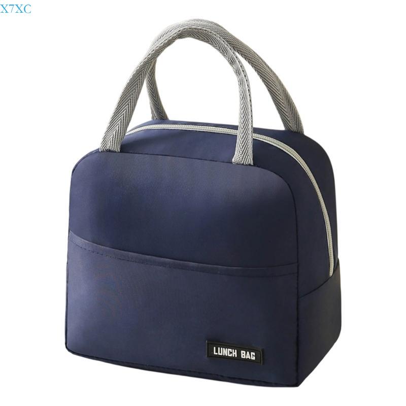 X7XC Fashionable Color Lunch Bag Oxford Cloth Lunch Handbag for Outdoor Picnics