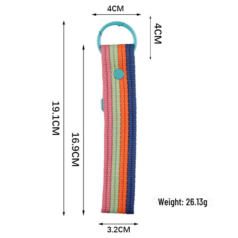 Personalized Pure Cotton Canvas Belt Keychain with Contrast Colors – Handmade INS Style