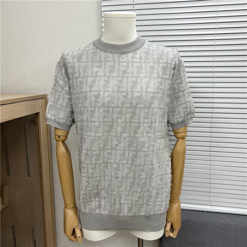 Edition 2025 Spring/Summer Trendy Jacquard Brand Logo Knit Unisex Short Sleeve