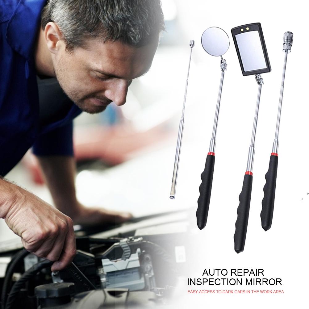 4pcs Magnet Attractor Adjustable Angle View Automotive Telescopic Detection Mirrors Car Mechanical Repair Tools Set