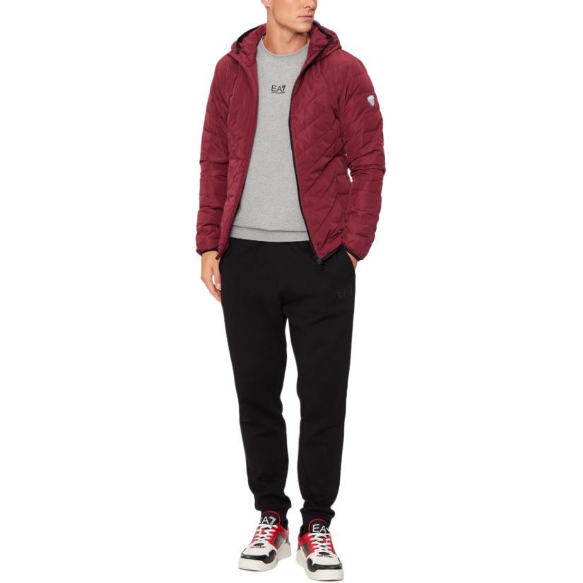 Emporio Armani EA7 Logo Hooded Zip Long Sleeve Jacket Men Jackets Red 8NPB14-PNE1Z-1496