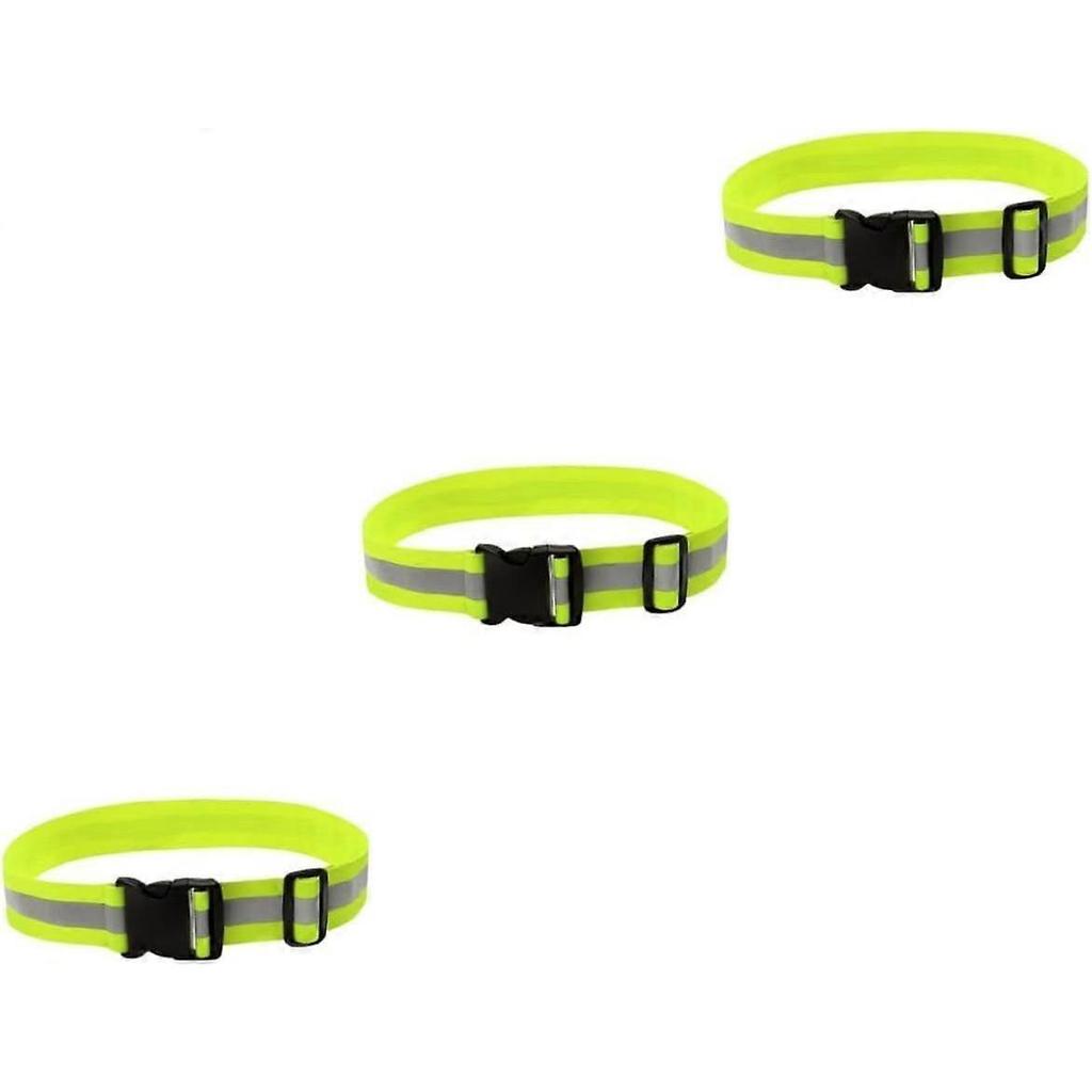 3pcs Exercise Belt Glow Accessories Sports Accessories LED Accessories LED Reflective Belt Gym Belt Adjustable Reflective Belt Flash Armband Running E
