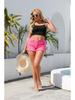 Colorful Ripped Fringe Hem Shorts In Stock