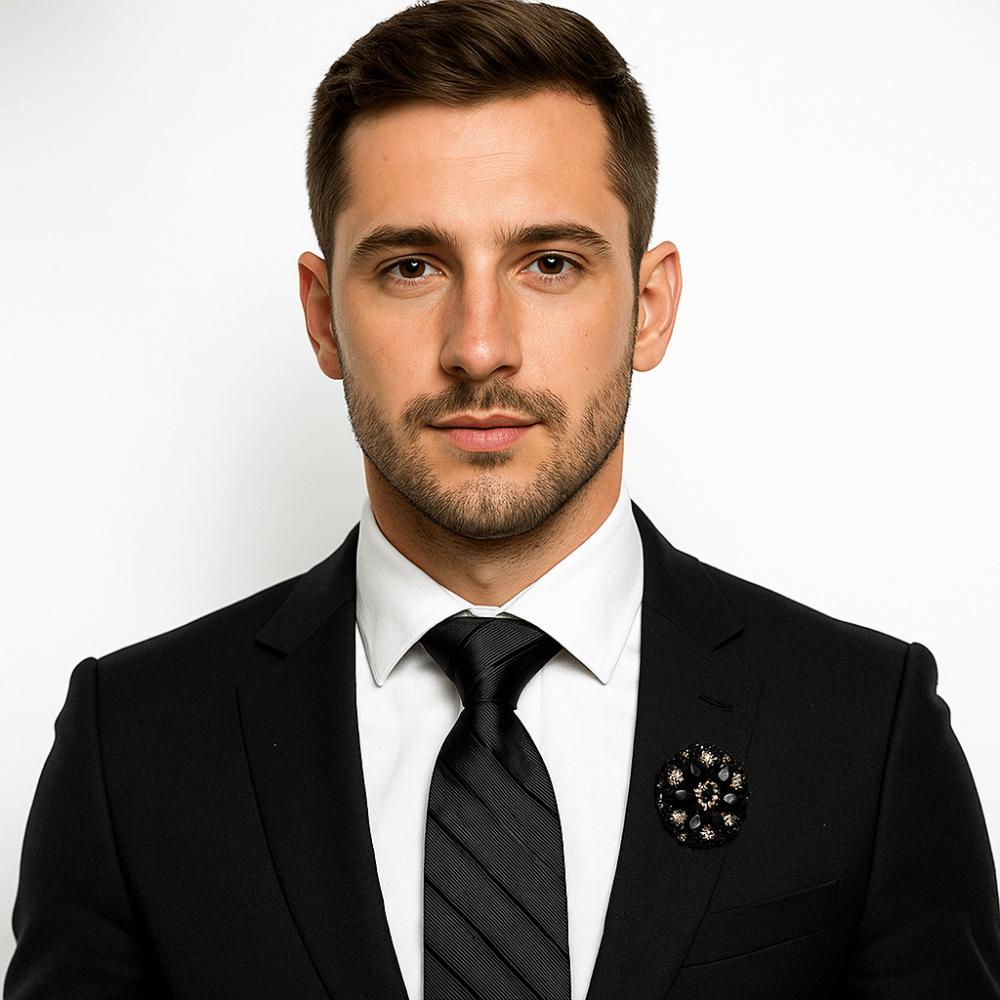 Jednolity Kolor Męski Krawat Kwiatowa Retro Zawiść Klasyczny Czarny Krawat Koszula